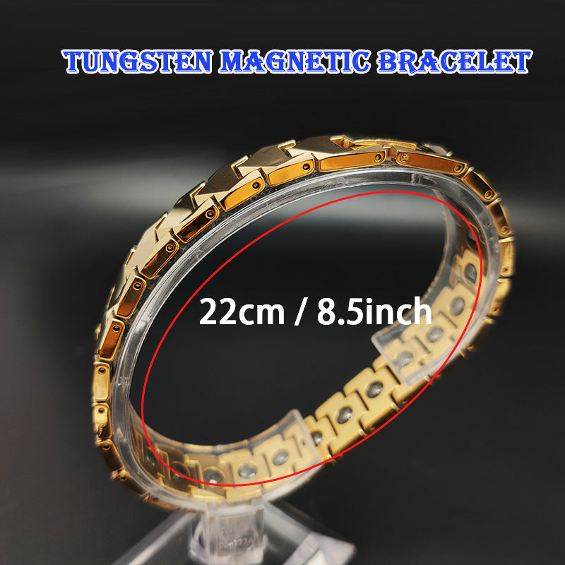 Therapy Pain Relif Chain Energy Magnetic Tungsten Gold Bracelet for Men - CIVIBUY