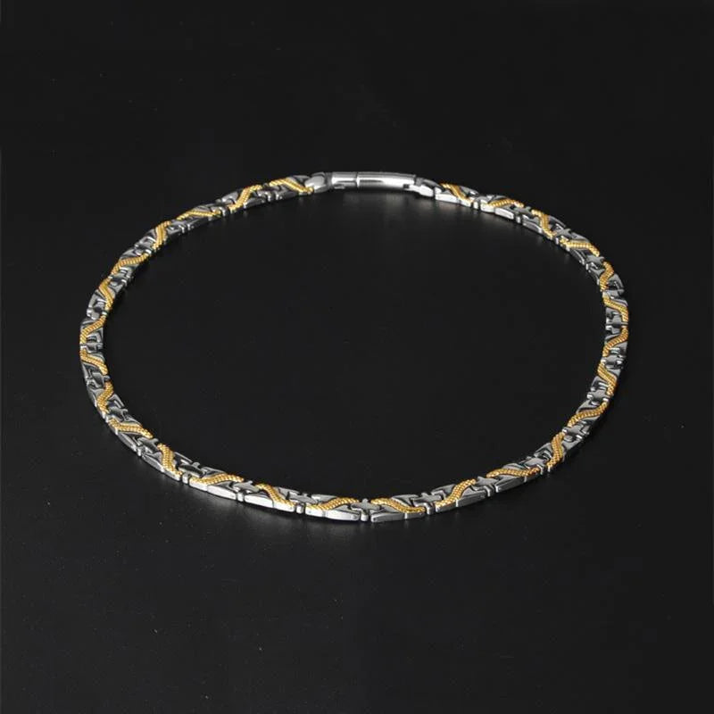 Elegant Titanium Magnetic Therapy Necklace Pain Relief for Neck Arthritis Migraine Headaches CX35R - CIVIBUY