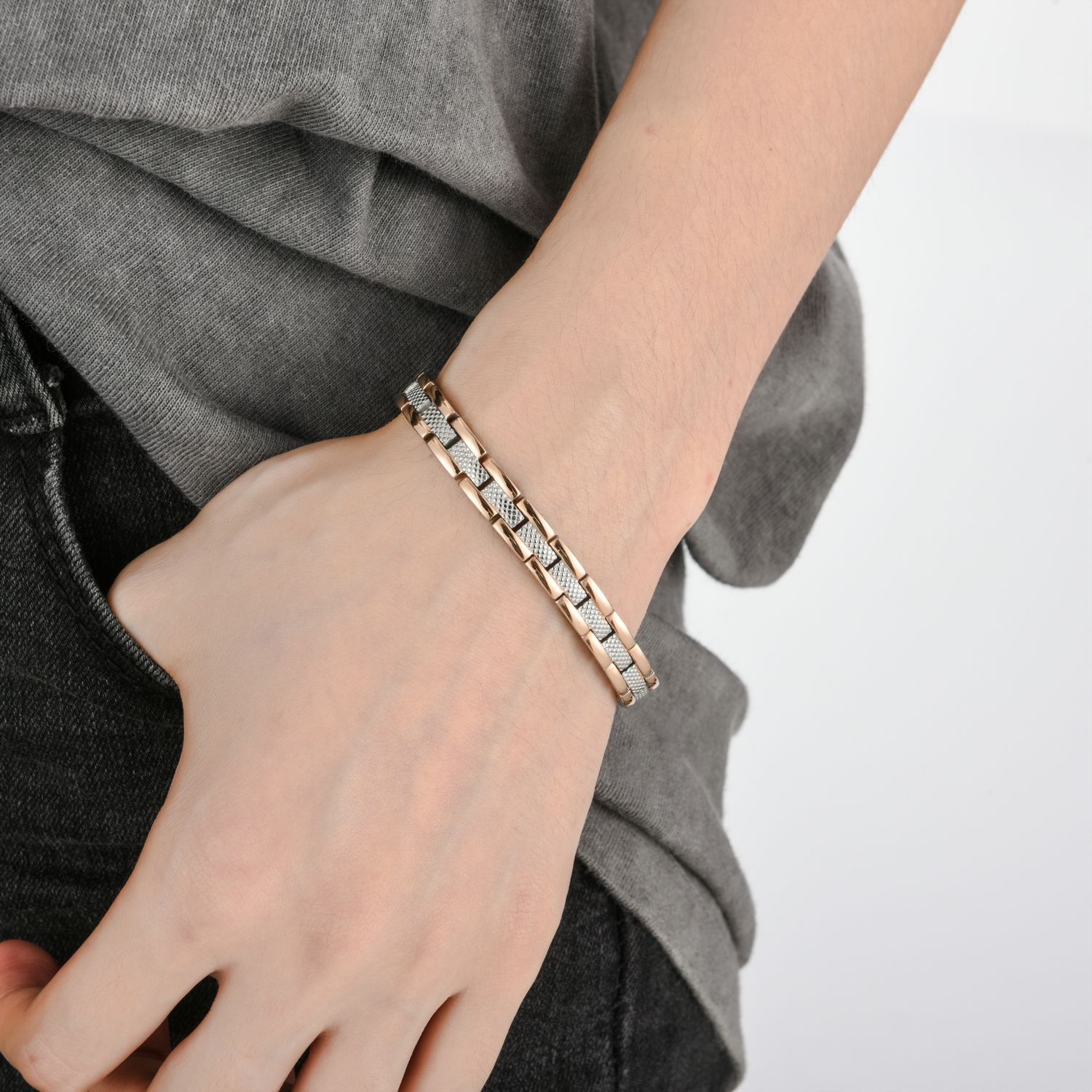 Elegant titanium clearance magnetic therapy bracelet