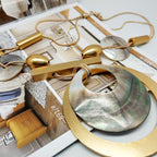 Fashion Jewlery Hand-polished shells Gold and steel chain Women Necklace gift for women，party dress necklace - CIVIBUY