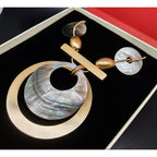 Fashion Jewlery Hand-polished shells Gold and steel chain Women Necklace gift for women，party dress necklace - CIVIBUY