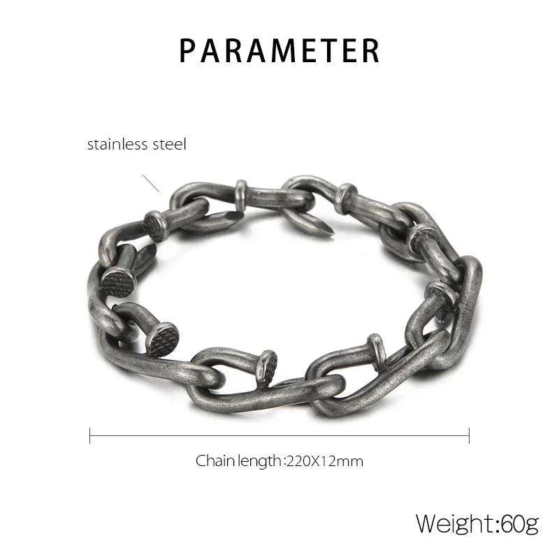 Silver Cuba stainless bracelet Viking chain for men link - CIVIBUY