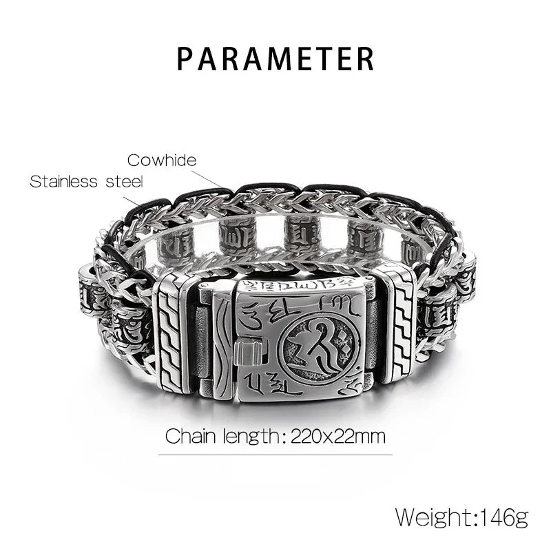 Seal Spell Bracelets For Men Steel Viking Link Chain - CIVIBUY