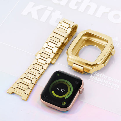 Stainless steel apple watch Case Compatibility apple watch 7/8 45mm,GOLD - CIVIBUY