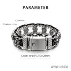 Gothic Skull Bracelets For Men Steel Shiny Skull Link Chain - CIVIBUY