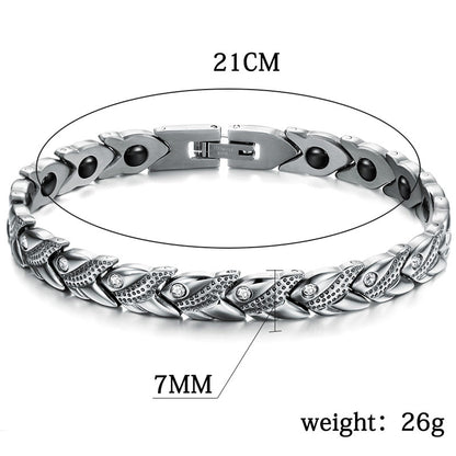 Womens Titanium Magnetic Therapy Bracelet for Arthritis Pain Relief Size Adjusting Tool and Gift Box - CIVIBUY