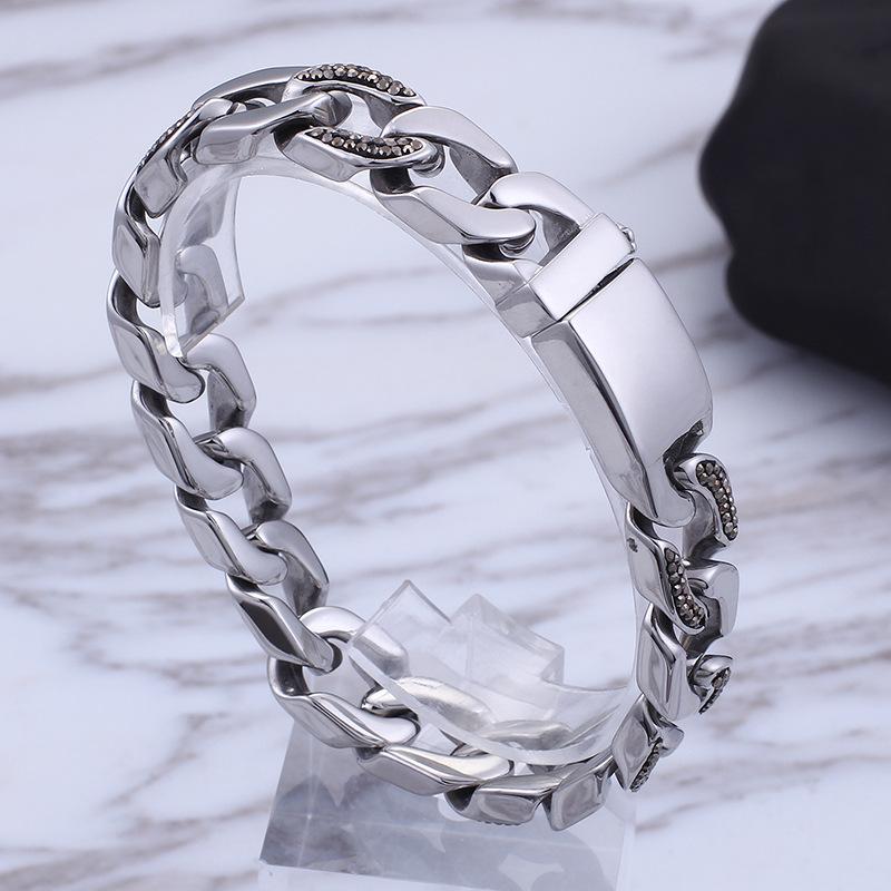 Free shipping Diamond in Vogue Personality men's  steel bracelet TTK-S54 - CIVIBUY