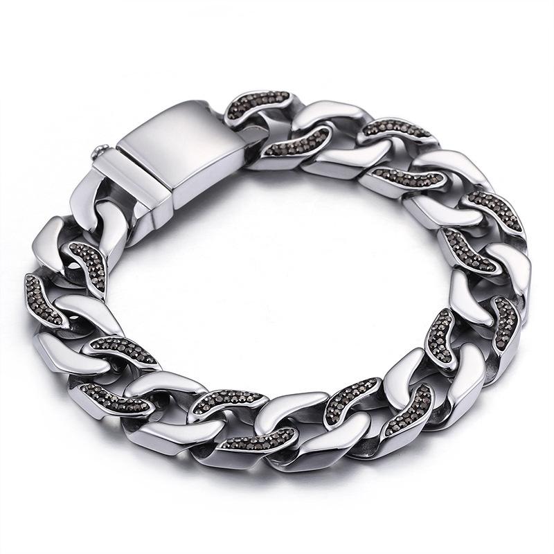 Free shipping Diamond in Vogue Personality men's  steel bracelet TTK-S54 - CIVIBUY