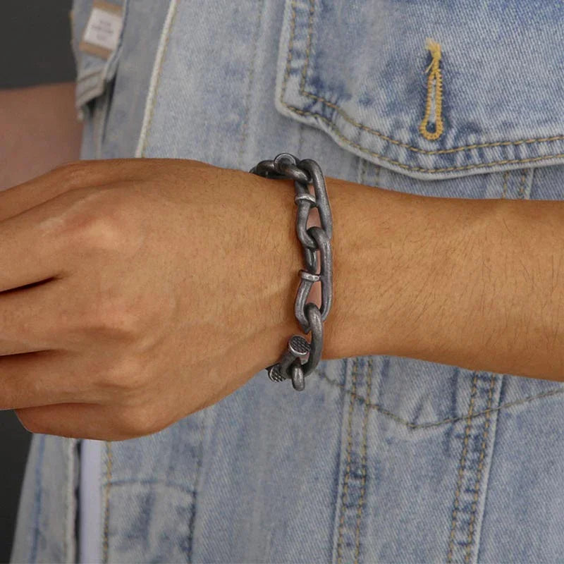 Silver Cuba stainless bracelet Viking chain for men link - CIVIBUY