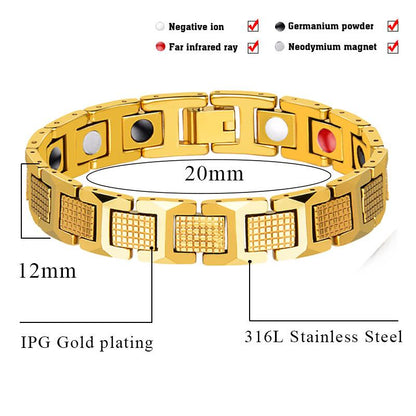 Mens Magnetic Bracelets for Arthritis Pain Relief Gold copper Bracelet