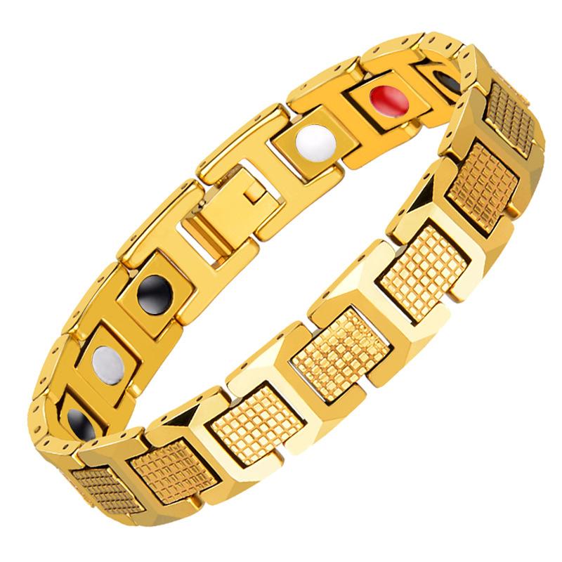 Mens Magnetic Bracelets for Arthritis Pain Relief Gold Bracelet ANG-A06 - CIVIBUY