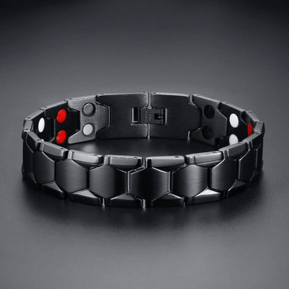 Mens Stainless Magnetic Bracelets for Arthritis Pain Relief Bracelet Black - CIVIBUY