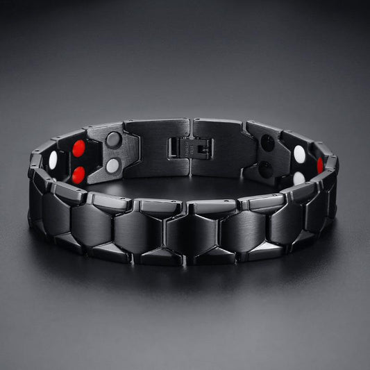 Mens Stainless Magnetic Bracelets for Arthritis Pain Relief Bracelet Black - CIVIBUY
