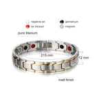 Golf Bracelet  Mens Gold Black Power Bracelet with Magnets for Arthritis Pain Relief KC-G24 - CIVIBUY