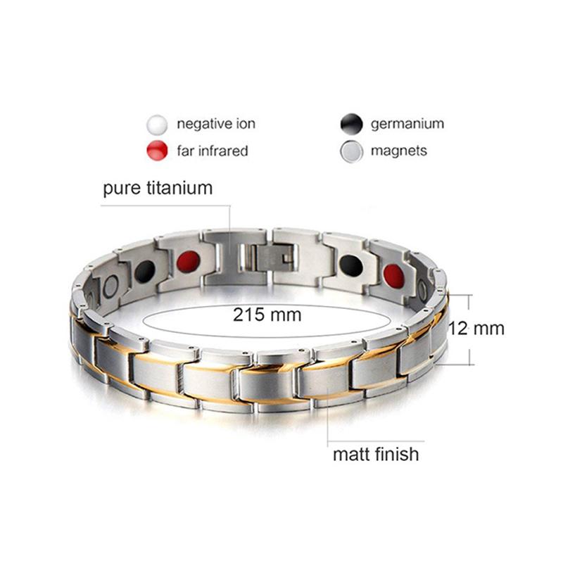 Titanium Bracelet Men Magnets Negative Ion