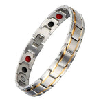 Golf Bracelet  Mens Gold Black Power Bracelet with Magnets for Arthritis Pain Relief KC-G24 - CIVIBUY