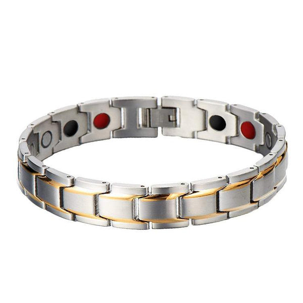 Golf Bracelet  Mens Gold Black Power Bracelet with Magnets for Arthritis Pain Relief KC-G24