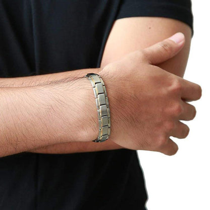 Golf Bracelet  Mens Gold Black Power Bracelet with Magnets for Arthritis Pain Relief KC-G24 - CIVIBUY