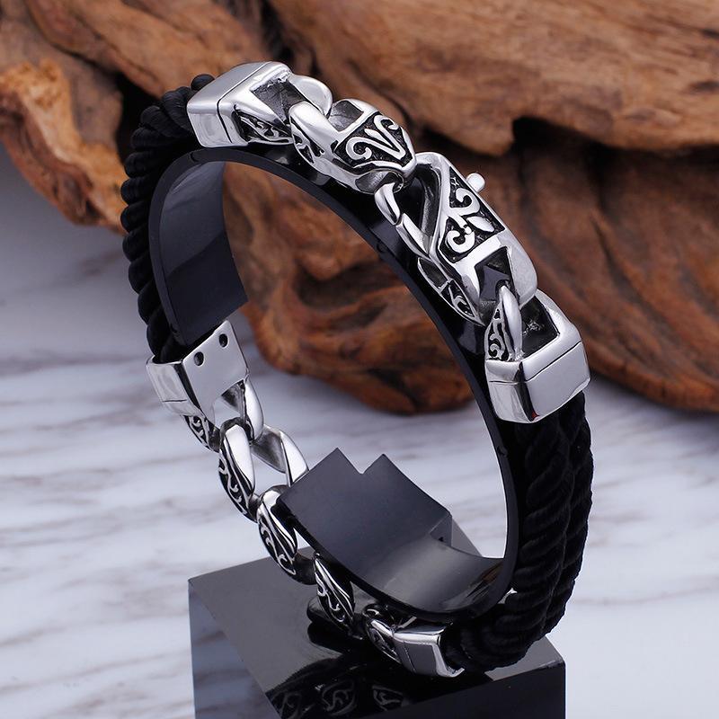 Handmade weave new style men titanium steel bracelet ETY-P3067 - CIVIBUY