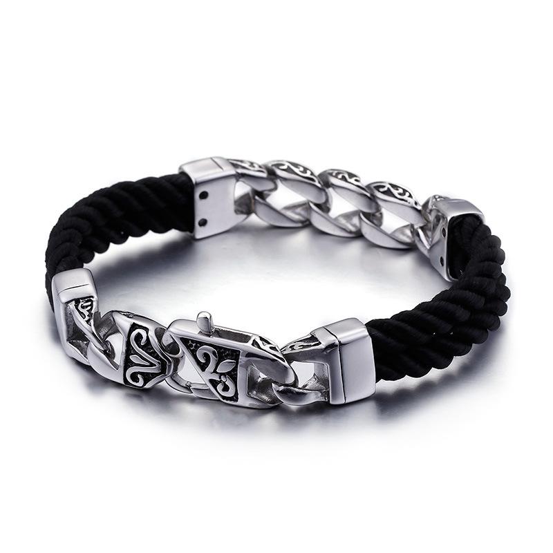 Handmade weave new style men titanium steel bracelet ETY-P3067 - CIVIBUY