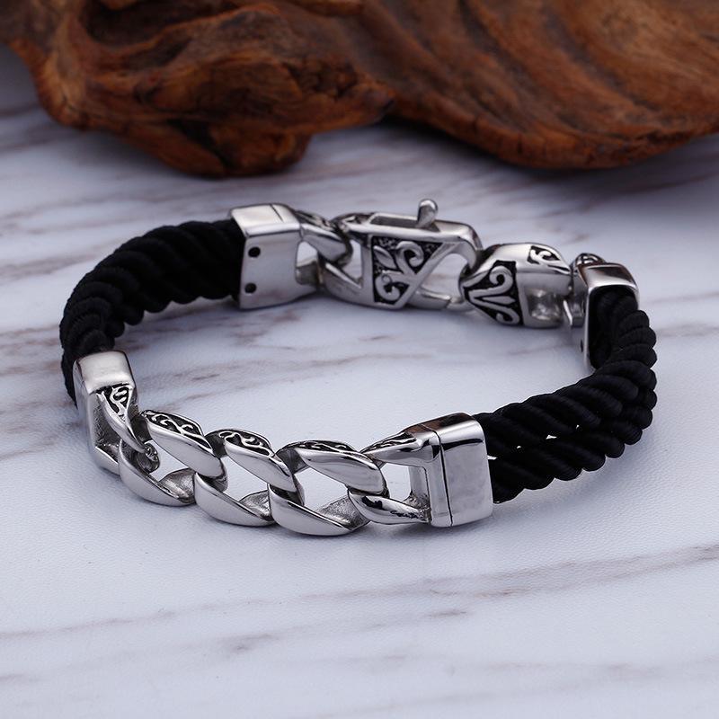 Handmade weave new style men titanium steel bracelet ETY-P3067 - CIVIBUY