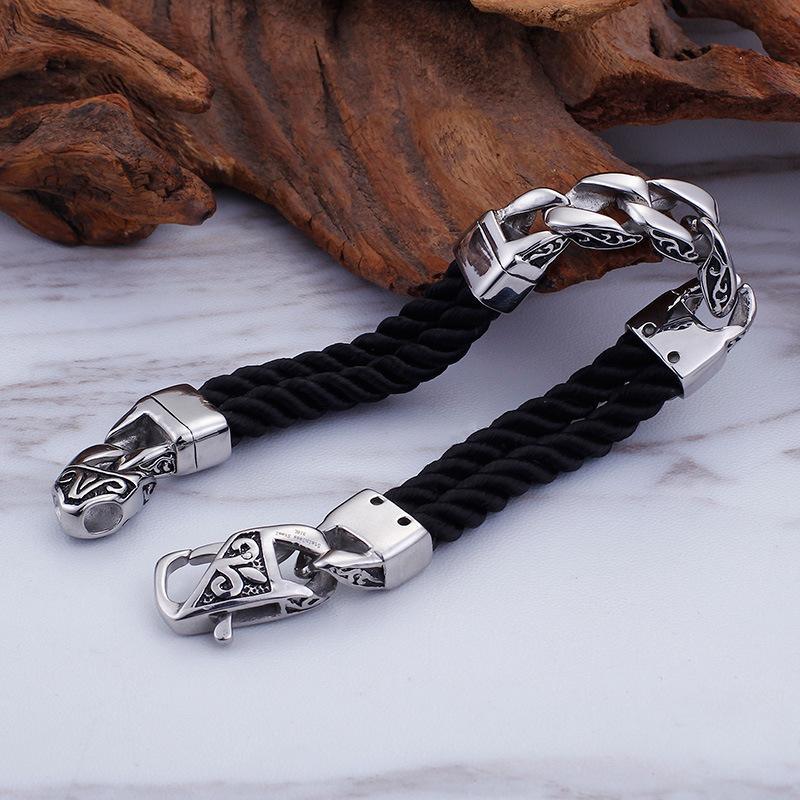 Handmade weave new style men titanium steel bracelet ETY-P3067 - CIVIBUY