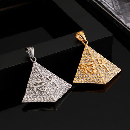 Hiphop Diamond Pyramid Eye Drop Necklace for men women U-KC04 - CIVIBUY