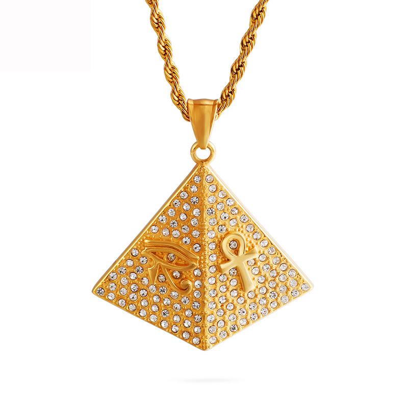 Hiphop Diamond Pyramid Eye Drop Necklace for men women U-KC04 - CIVIBUY