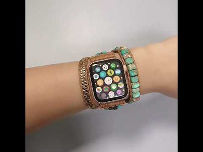 Handmade Boho Stone Watch Bracelet Band Compatible with Apple Watch