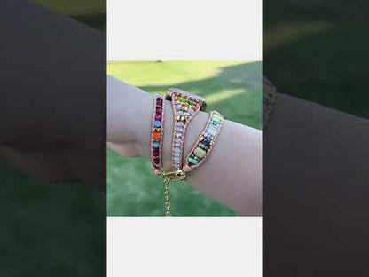 Handgemaakte kleurrijke stenen handgemaakte kralen horlogebandje voor Apple Watch 