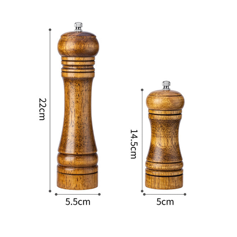 Wooden Salt and Pepper Grinder Set 8 inch tall Adjustable Ceramic Rotor Set of 2 - CIVIBUY