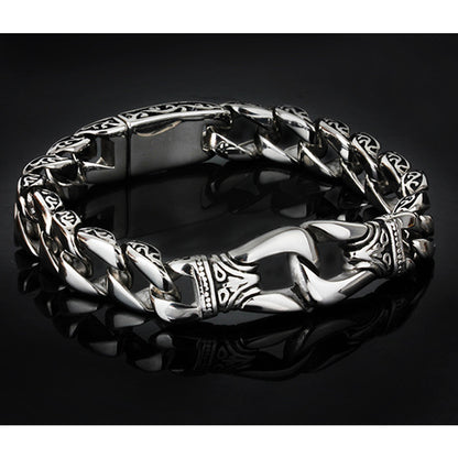 Stainless Steel Men's link Bracelet Silver 9 Inch For Gift - CIVIBUY