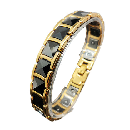 Magnetic Therapy Bracelet for Arthritis Pain Relief Men bracelet Gold - CIVIBUY