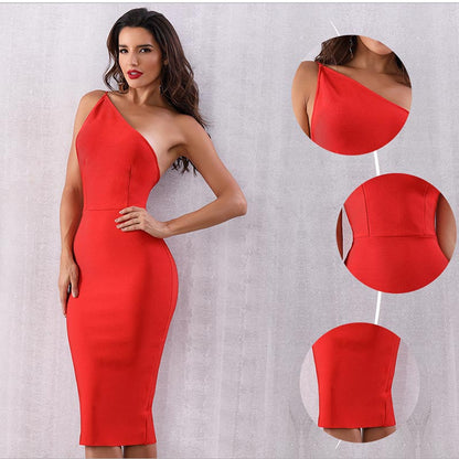 christmas outfits Formal Women Dress cocktail dresses Red Backless dresses - CIVIBUY