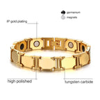 Mens Magnetic Bracelet Most Powerful Tungsten Gold bracelet - CIVIBUY