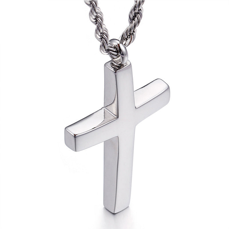 titanium cross necklace with chain Q28TK-RR05 - CIVIBUY
