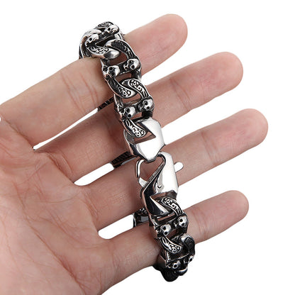 Mens Stainless Steel Franco Link Curb Chain Bracelet 2B12G-A - CIVIBUY