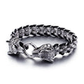 stark Jewelry Wolf Head Leather Bracelet for Men ST-XD22 - CIVIBUY