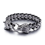 stark Jewelry Wolf Head Leather Bracelet for Men ST-XD22 - CIVIBUY