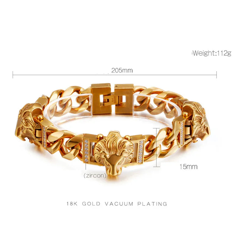 viking bracelet Jewelry HIPHOP Titanium Steel Men's Lion Bracelet HHP-t3 - CIVIBUY