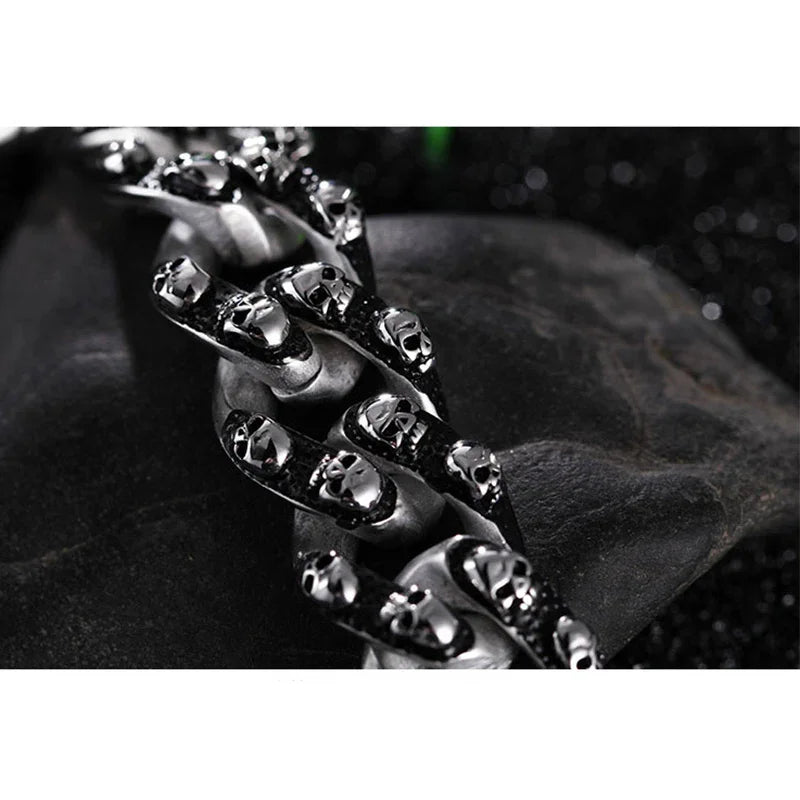 Viking Bracelet punk skull mens bracelet viking bracelet men silver - CIVIBUY