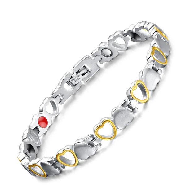 Magnetische therapiearmband Magneetarmbanden voor vrouwen Artritis en gewrichtspijn Zilver Goud