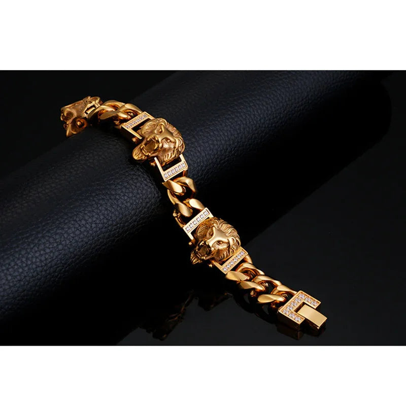 viking bracelet Jewelry HIPHOP Titanium Steel Men's Lion Bracelet HHP-t3 - CIVIBUY
