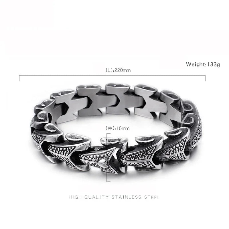 Viking bracelet, Mens stainless snake bracelet - CIVIBUY