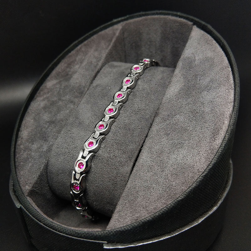 Womens Titanium Magnetic Therapy Bracelet for Arthritis Pain Relief Size - CIVIBUY