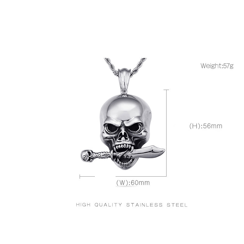 Titanium Steel Skull Pirate Pendant ST-XD32 - CIVIBUY
