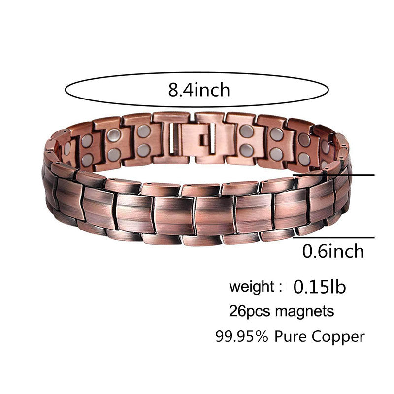 Mens Copper Bracelets 8.5" Pure Copper Magnets Pain Relief for Arthritis Tennis - CIVIBUY