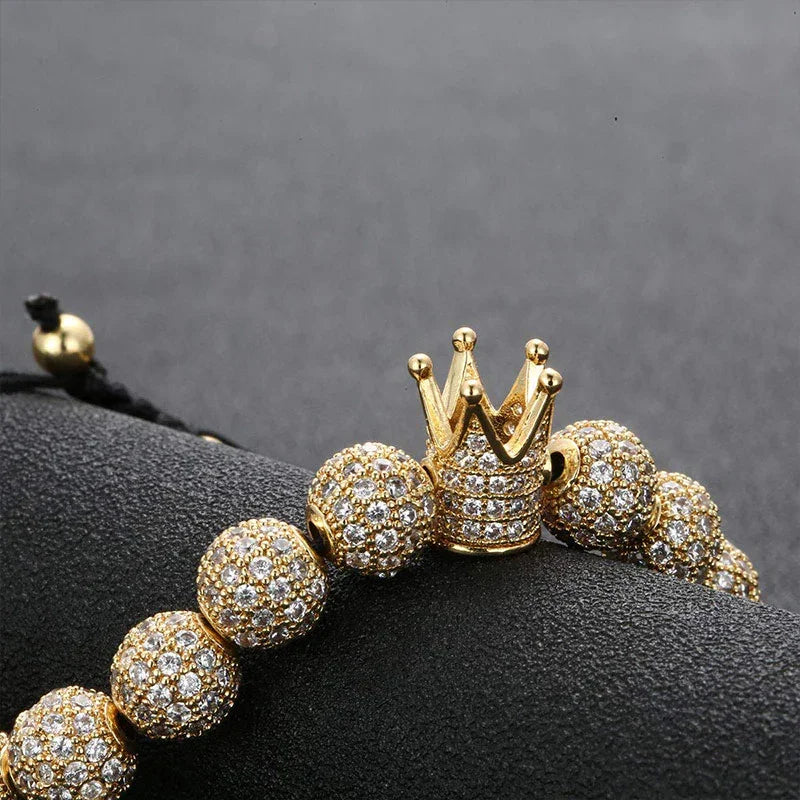 black sparkle bracelet king bracelet Bracelets cystol ball braclet - CIVIBUY