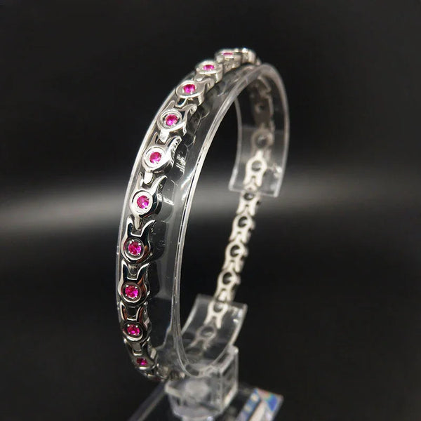 Womens Titanium Magnetic Therapy Bracelet for Arthritis Pain Relief Size