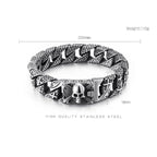 Rock punk skull head stainless steel bracelet - CIVIBUY